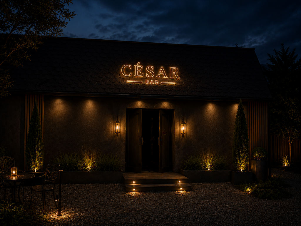 Enseigne rétro éclairer César BAR Viva Style