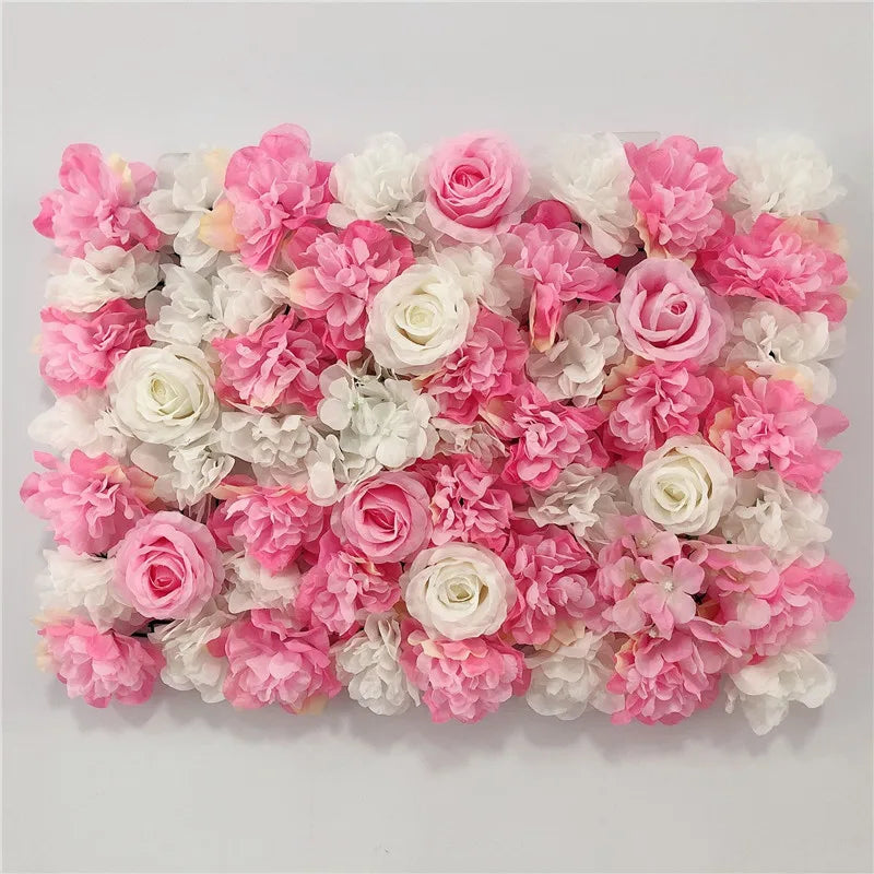 mur végétal rose