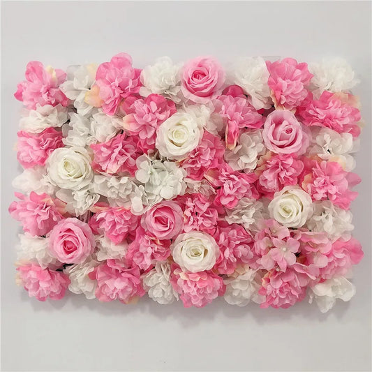 mur végétal rose