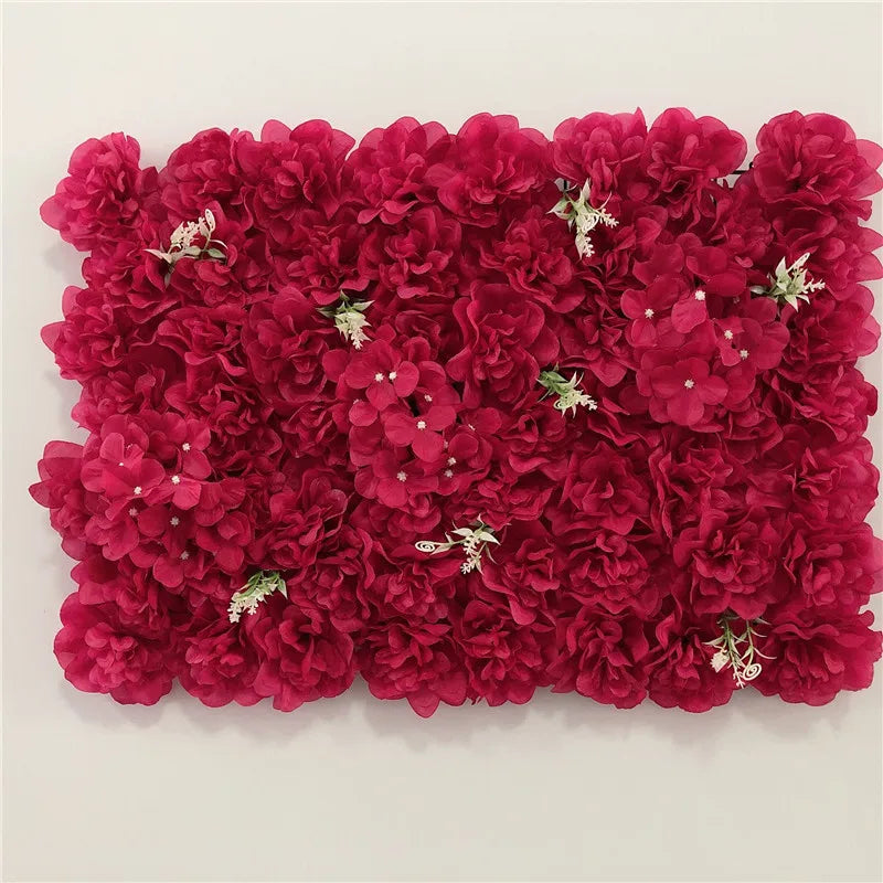 mur végétal rose