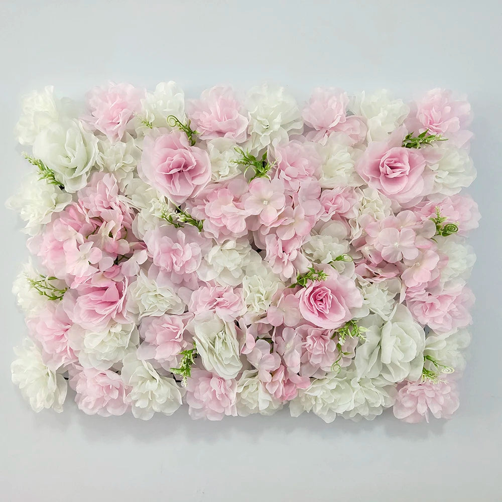 mur végétal rose