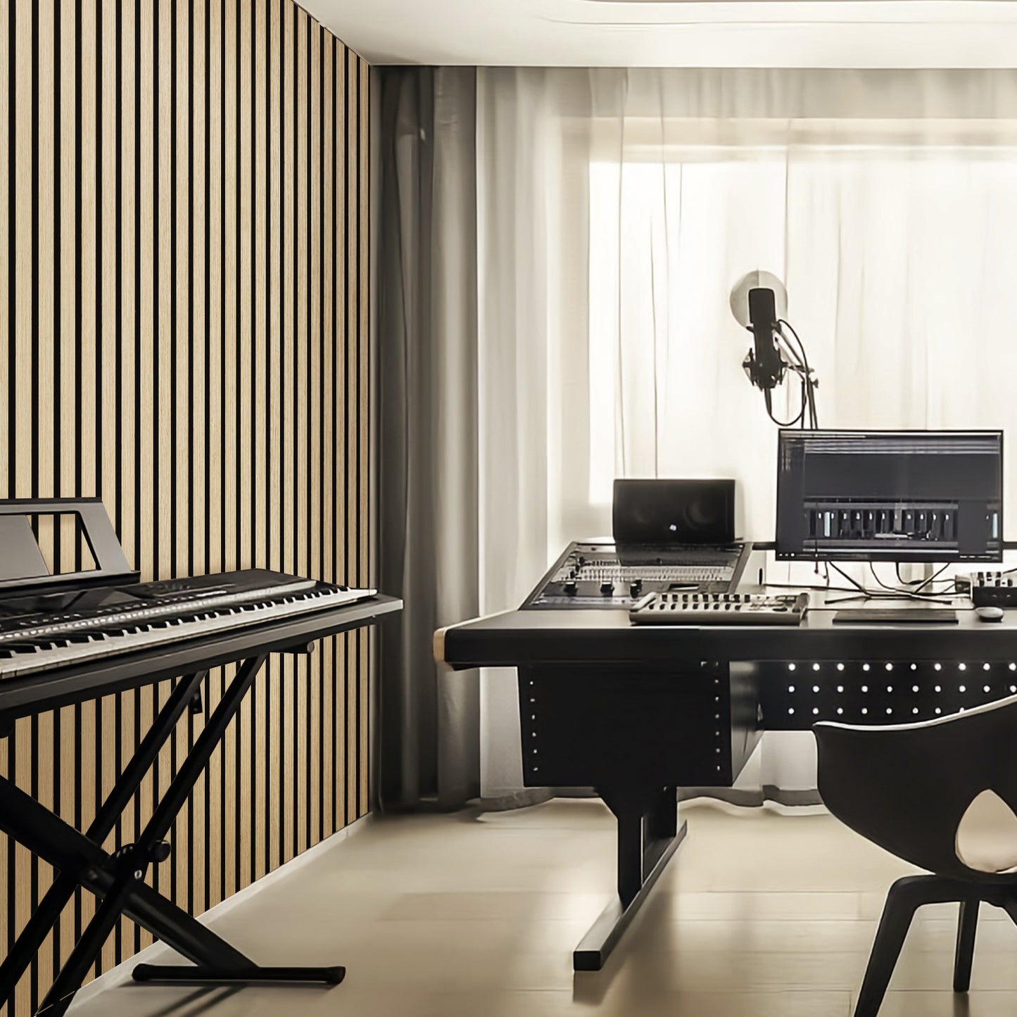Panneau de bois acoustique
