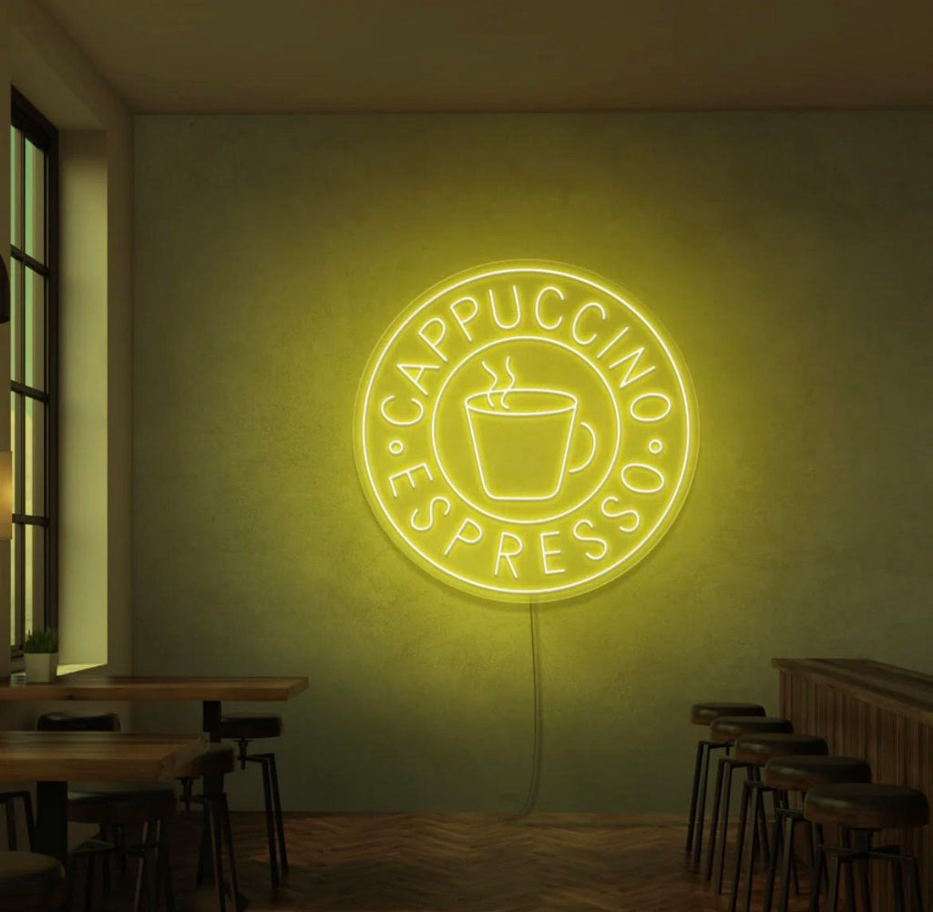 Enseigne néon Cappucino Espresso