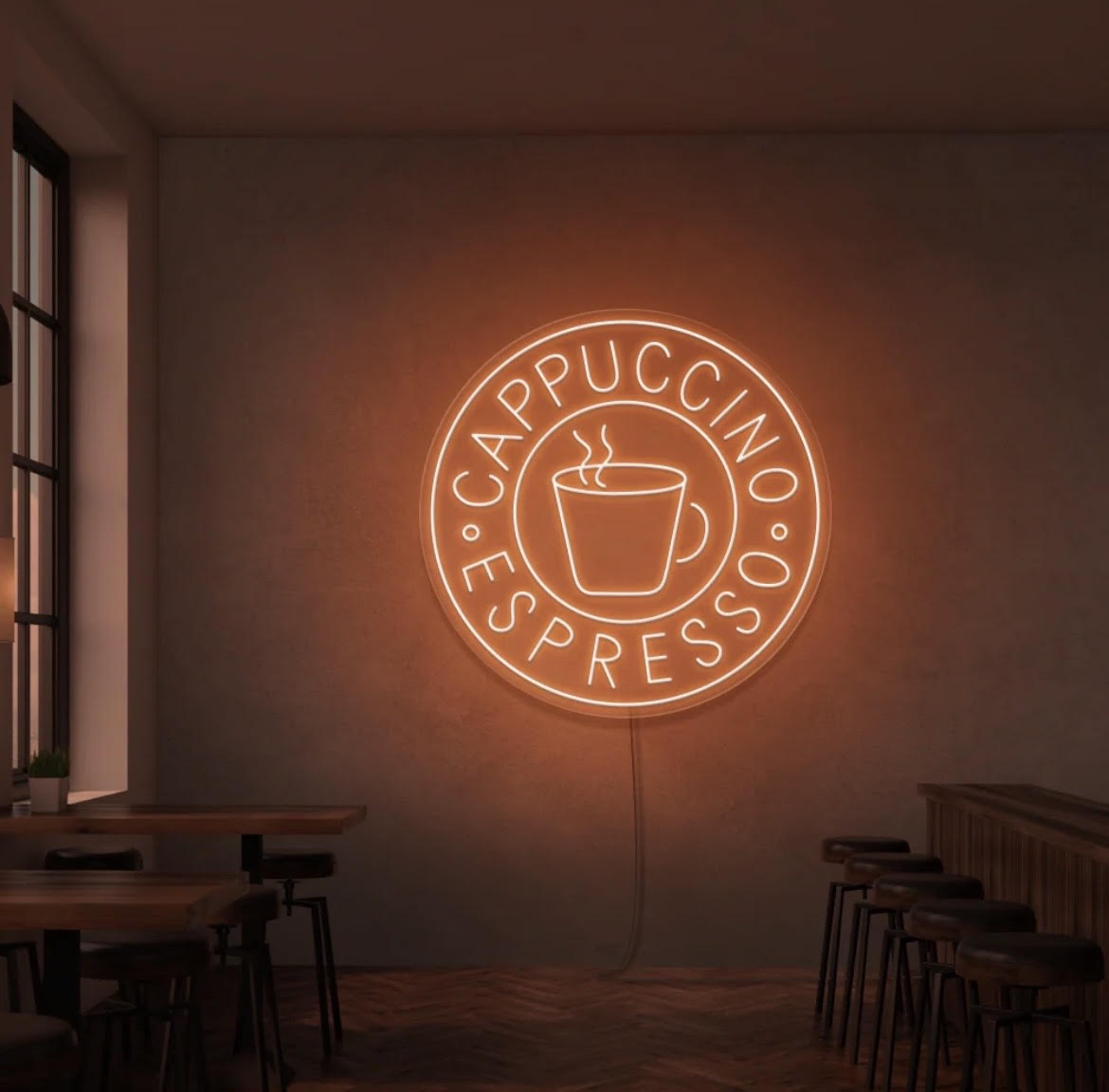 Enseigne néon Cappucino Espresso